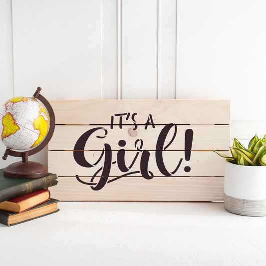 Its A Girl New Baby Stencil