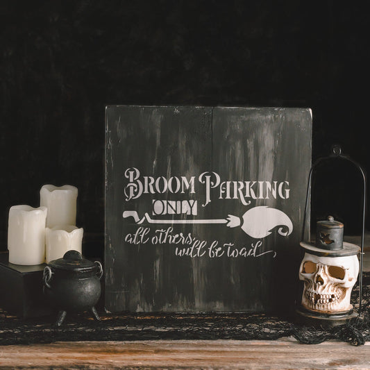 Broom Parking Crooked Broom Stencil