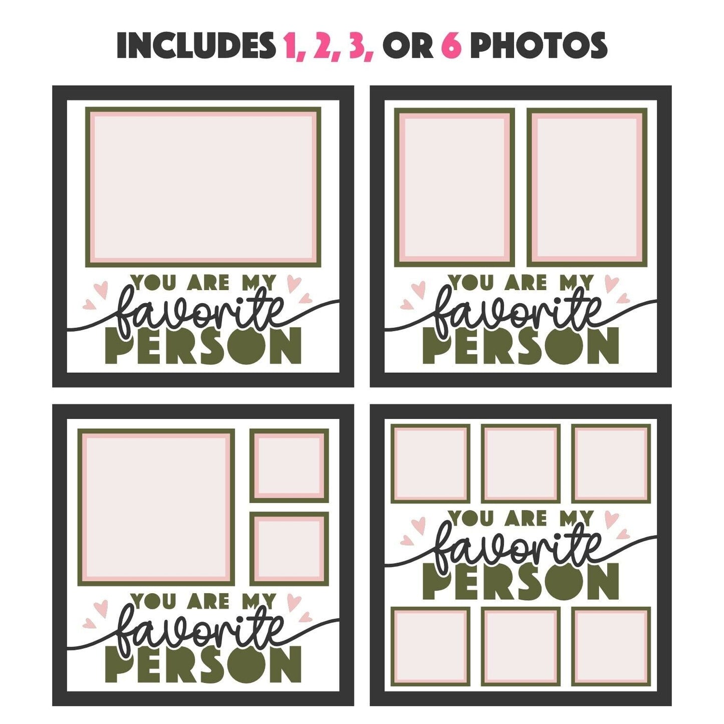 Favourite Person - 9 x 9 Inch Frame - 1, 2, 3 or 6 photos / Multi Colour
