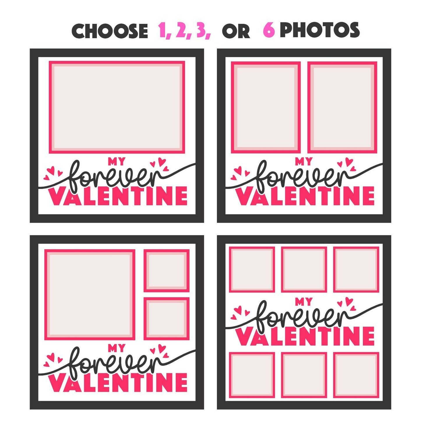 My Forever Valentine - 9 x 9 Inch Frame - 1, 2, 3 or 6 photos / Multi Colour