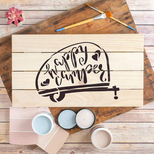 Happy Camper Stencil