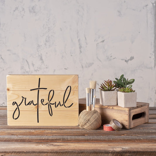 Grateful Cross Stencil