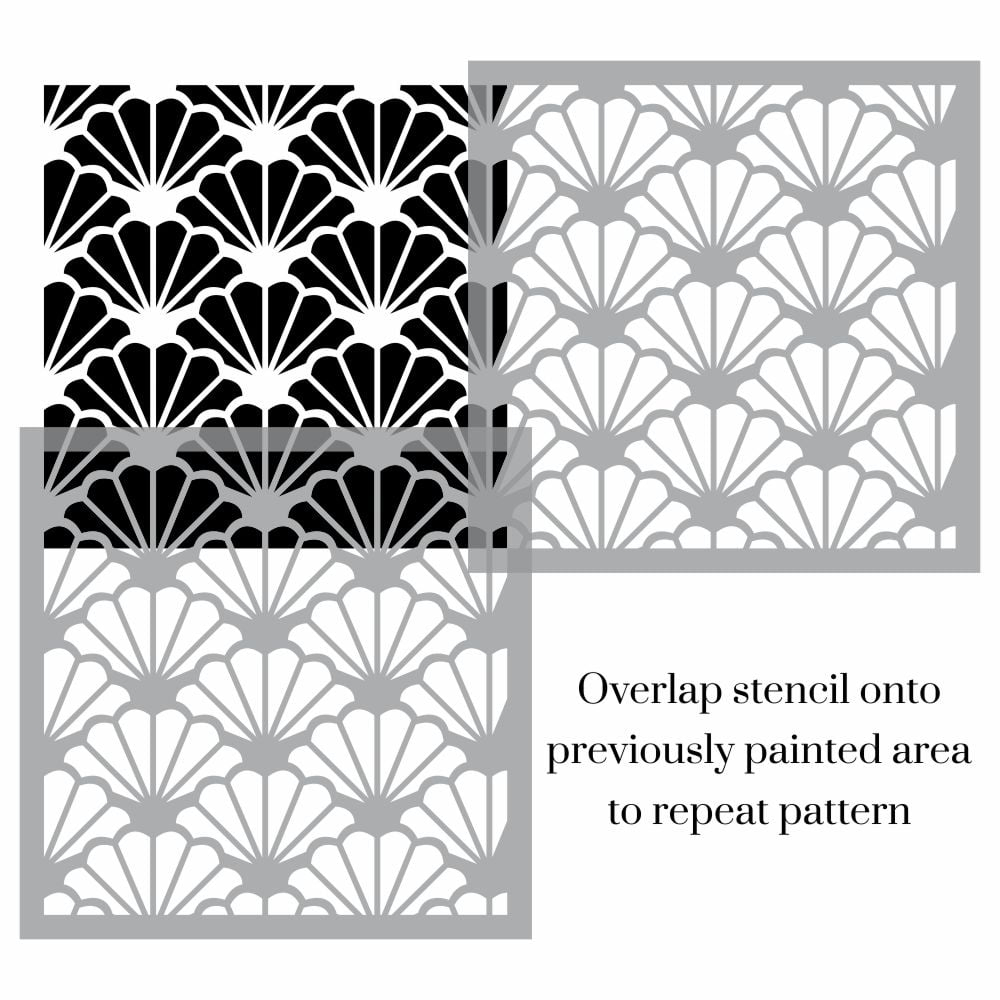 Scallop Deco Allover Stencil
