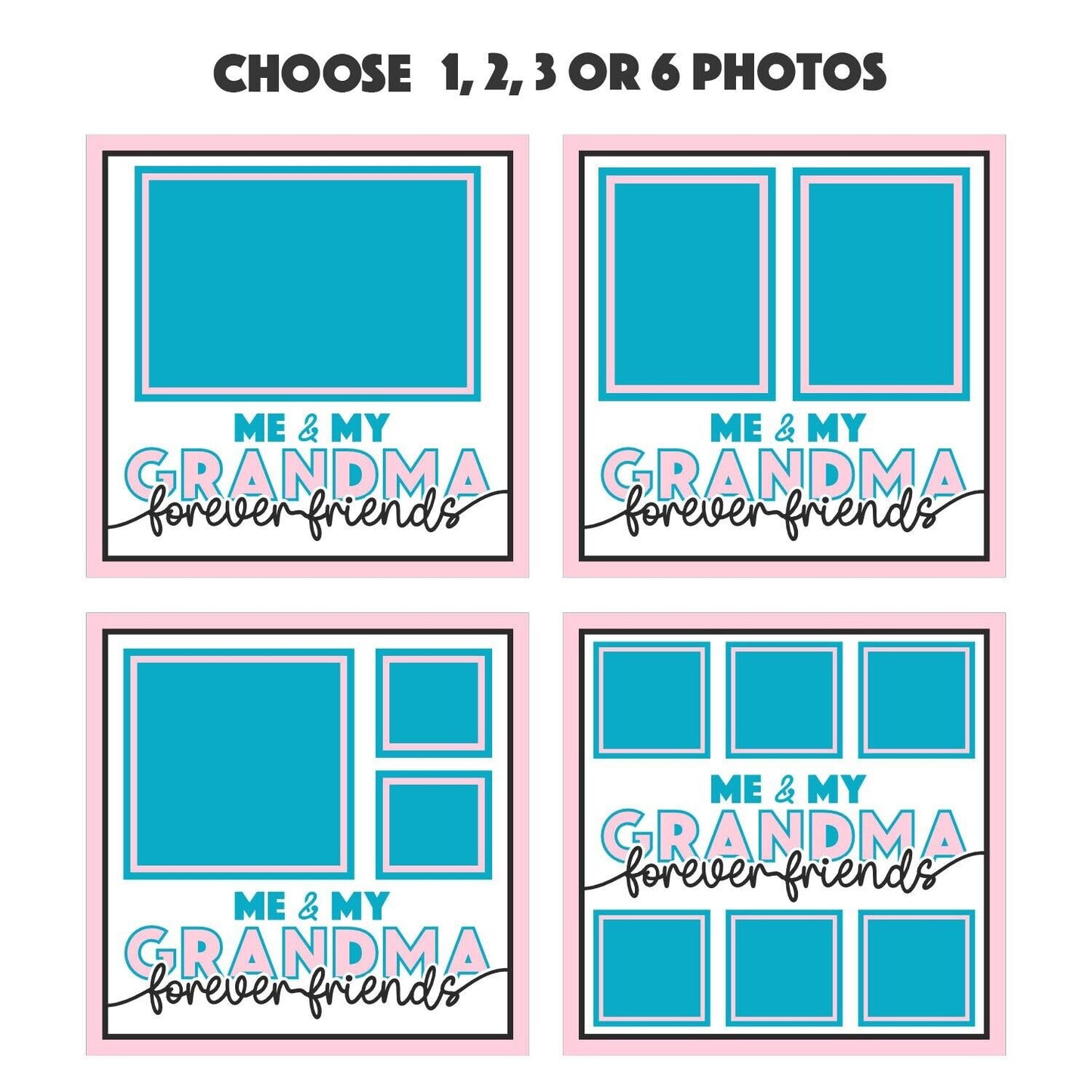 Me and My Grandma Forever Friends - 9 x 9 Inch Frame - 1, 2, 3 or 6 photos