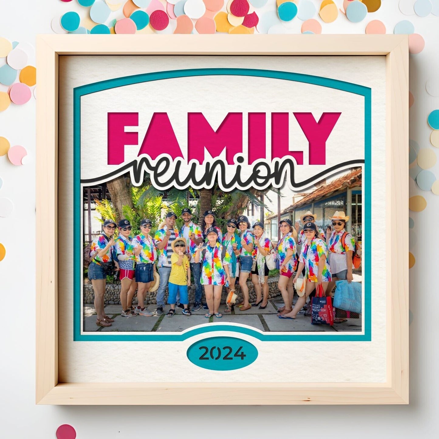 Family Reunion - 9 x 9 Inch Frame - 1, 2, 3 or 6 photos / Multi Colour