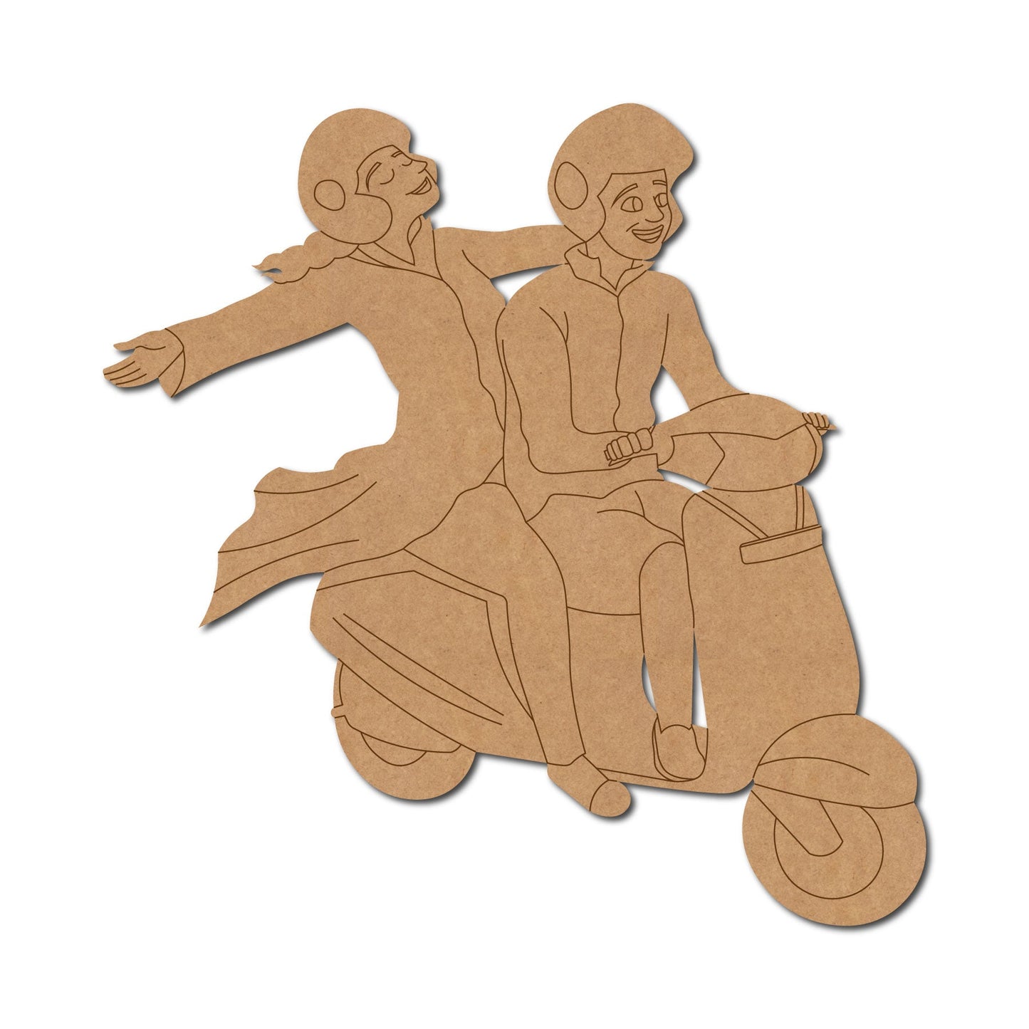Couple On Scooter Pre Marked Shape 2