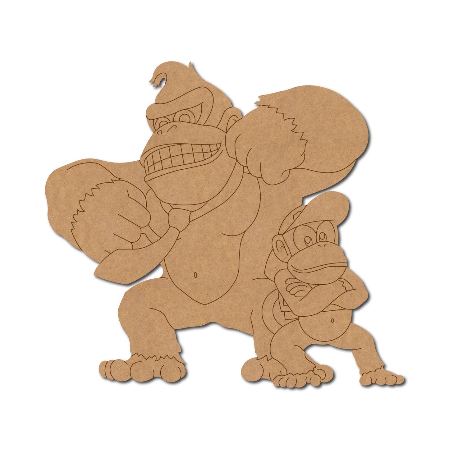 Donkey Kong And Diddy Kong Gorilla Pre Marked Design 1