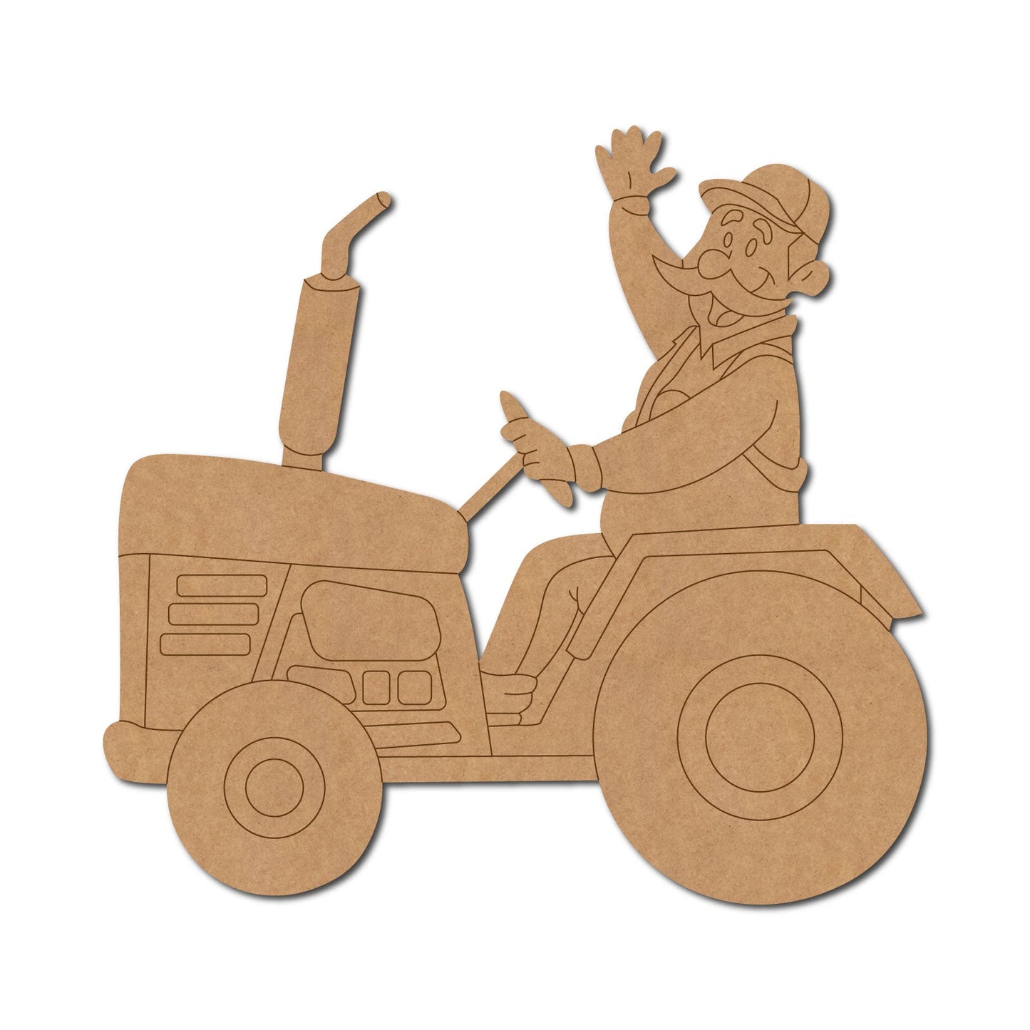 Farmer On Tractor Pre Marked Shape 1