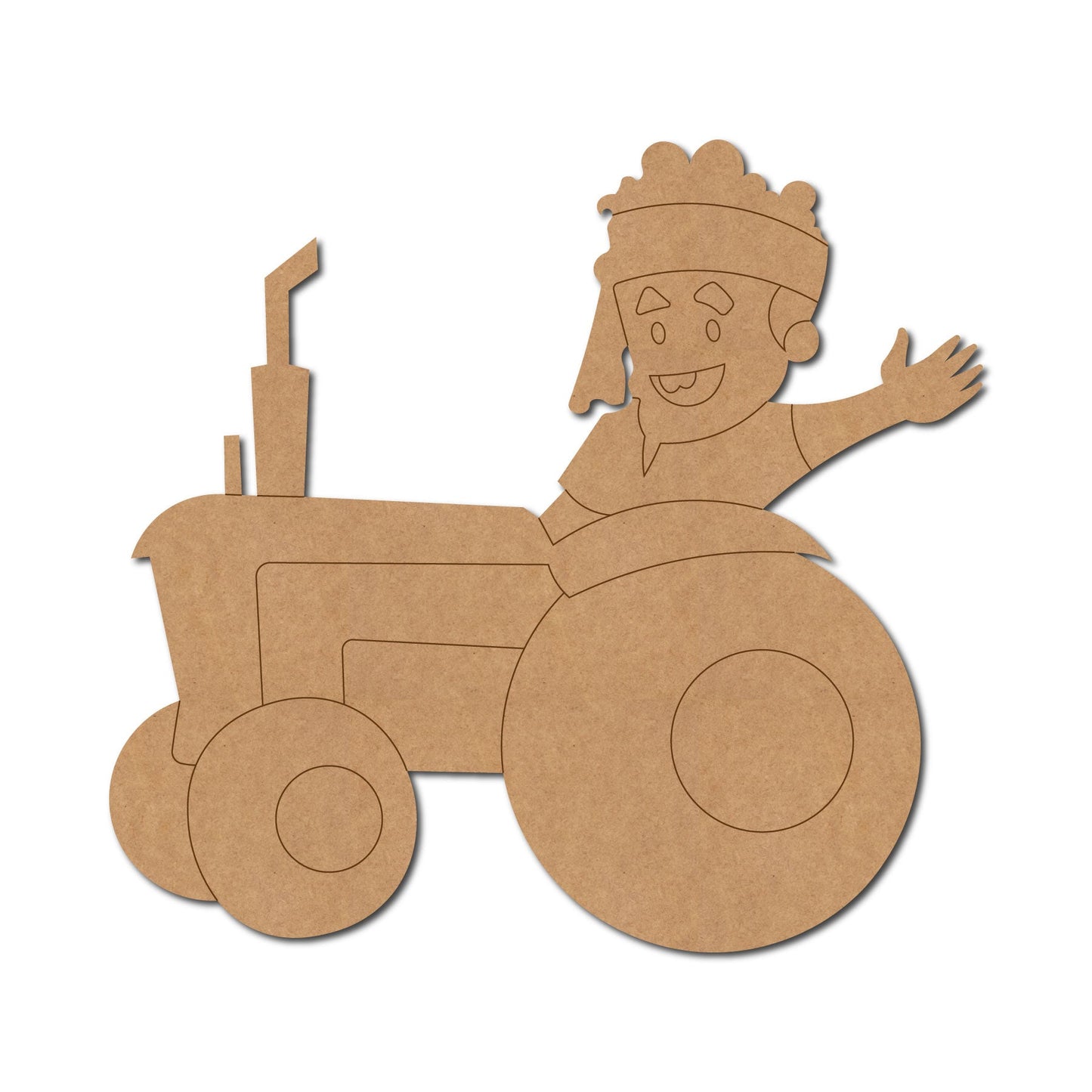 Farmer On Tractor Pre Marked Shape 2