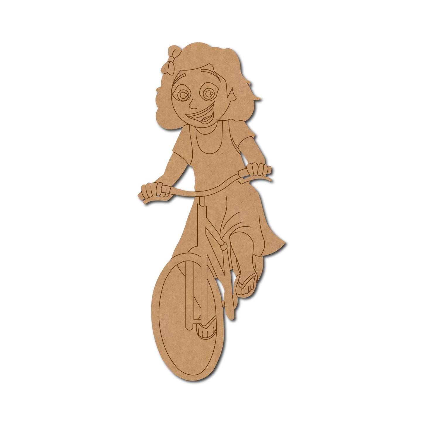 Girl Riding Bicycle Pre Marked Shape 1