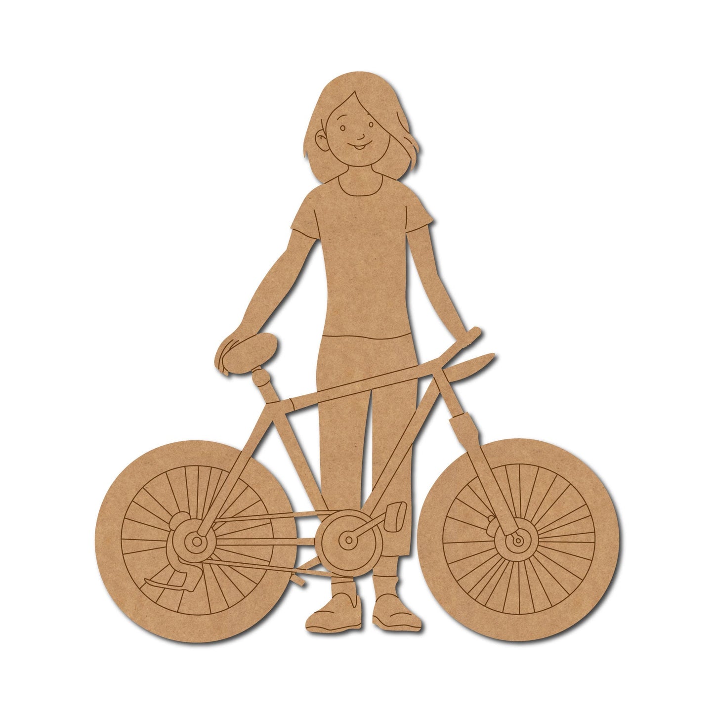 Girl With Bicycle Pre Marked Shape 1