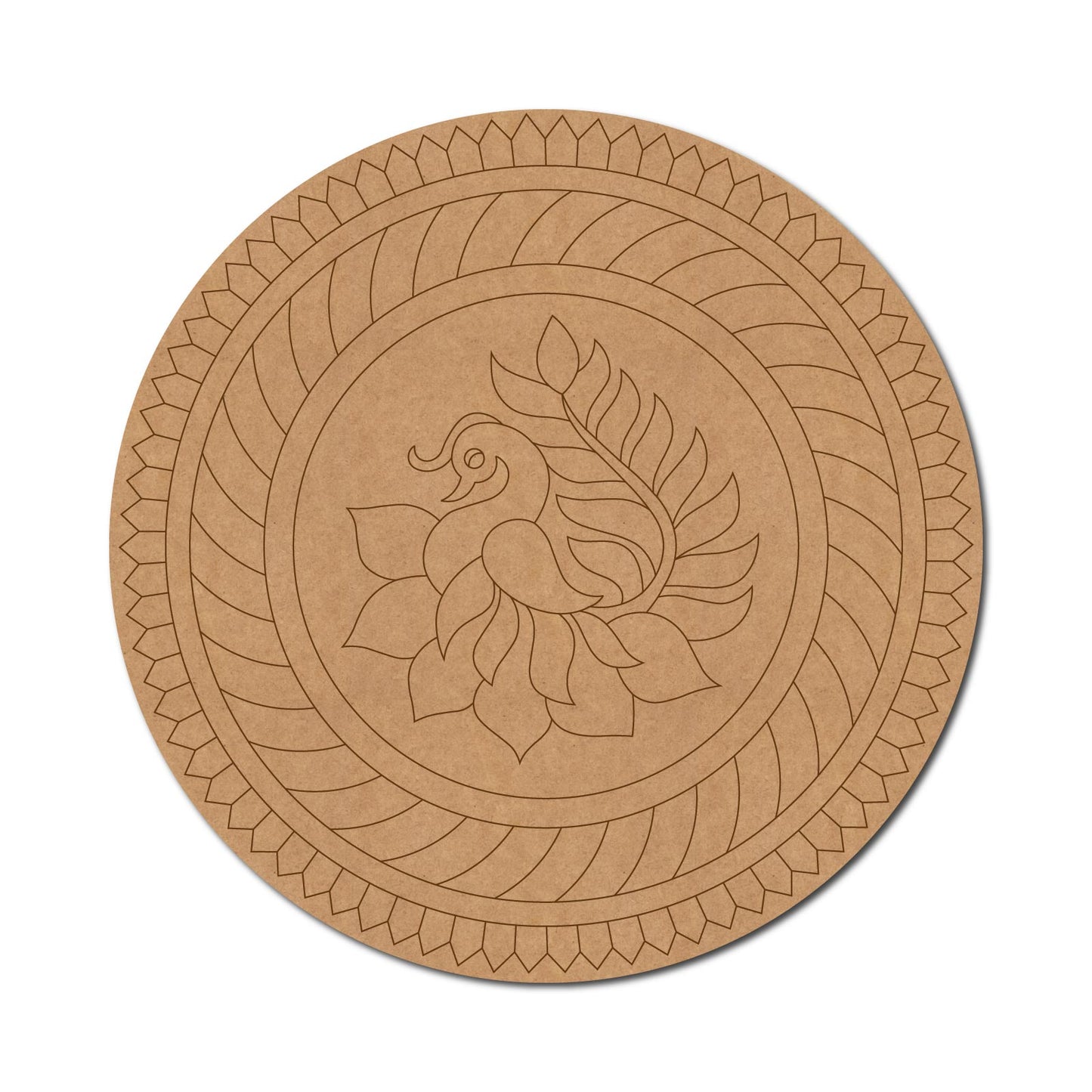 Peacock Mandala Pre Marked Base Design 3