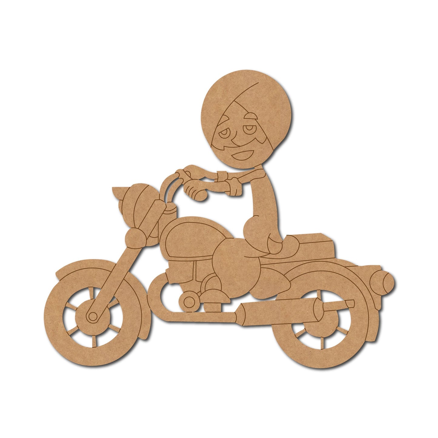 Sikh Man On Motorcycle Pre Marked Shape 1