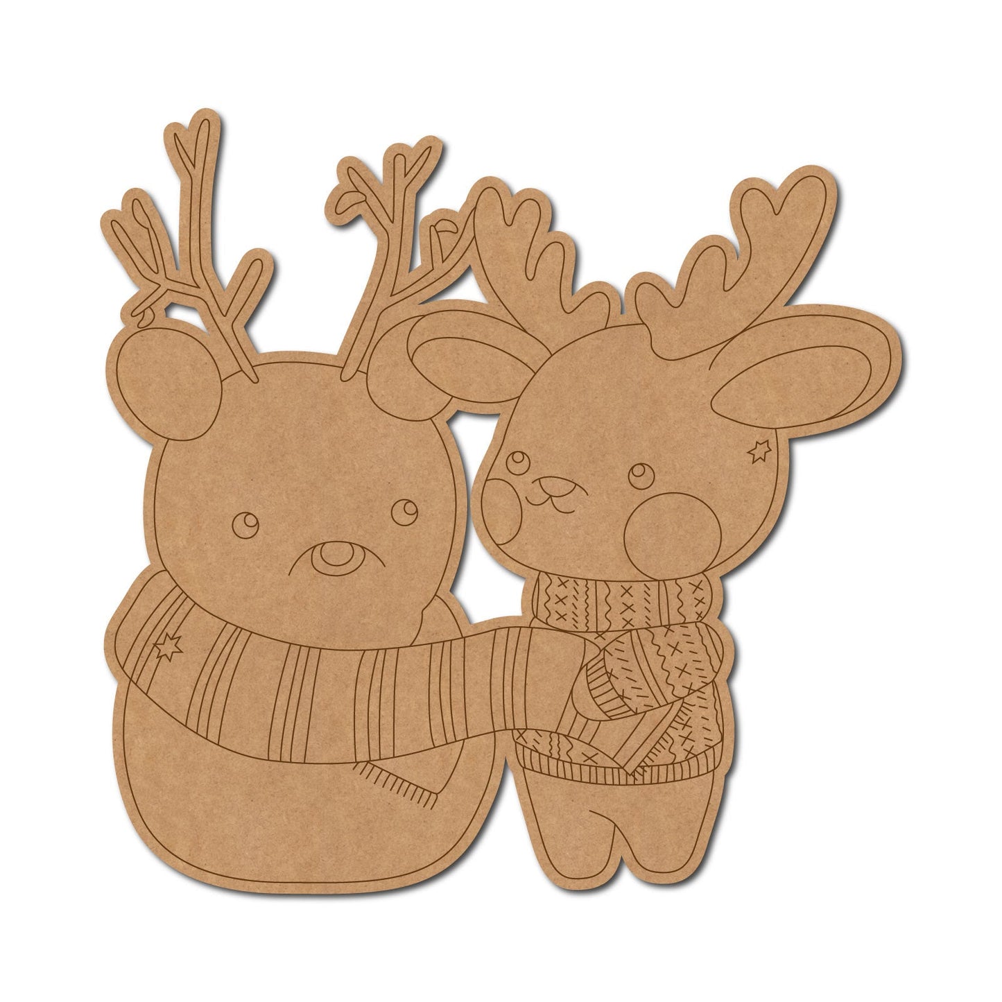 Snow Man And Reindeer Christmas Pre Marked Design 1
