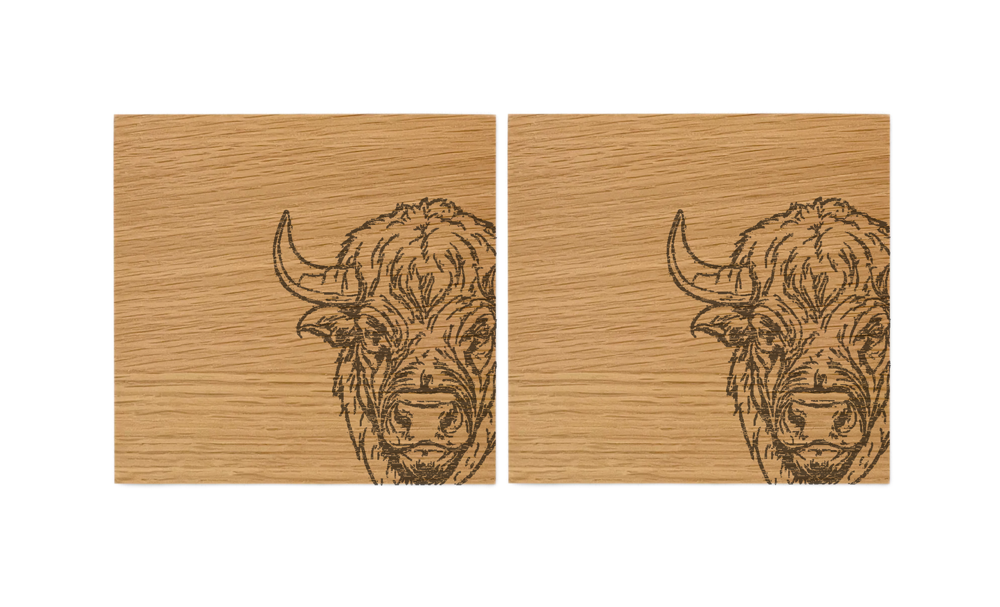 African Buffalo Oak Coasters - Set of 2