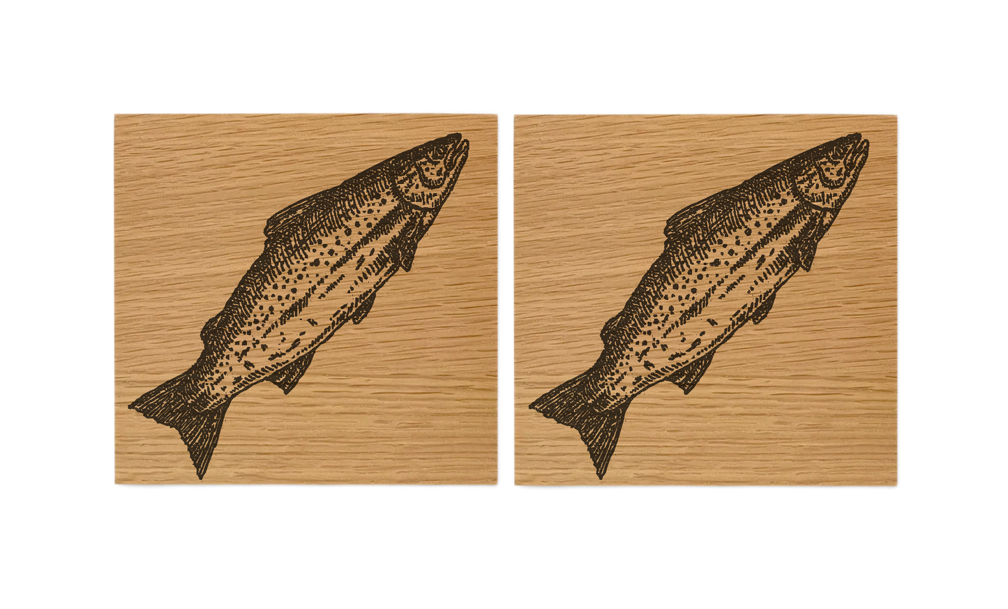 Salmon Oak Coasters - Set of 2
