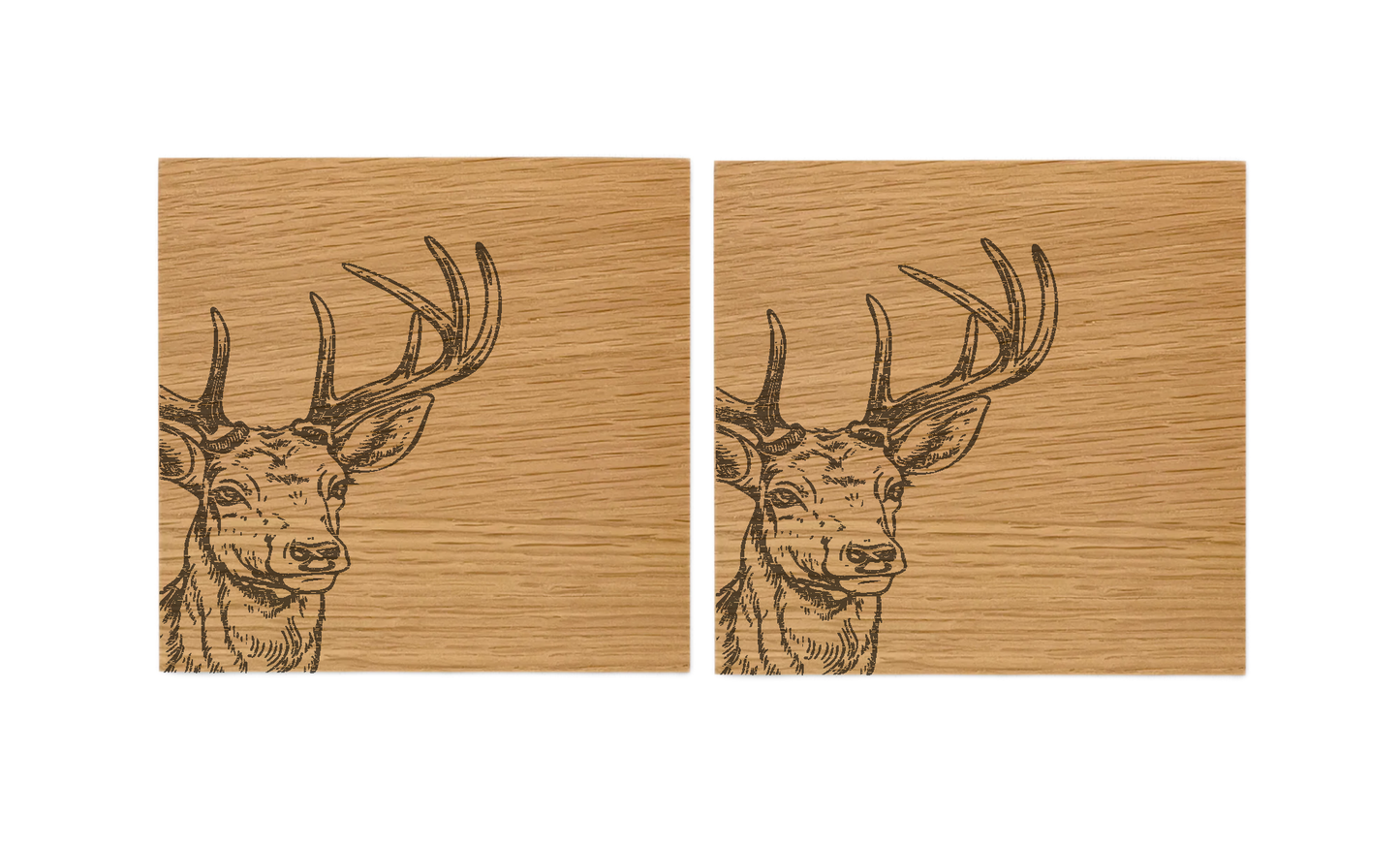 Stag Oak Coasters - Set of 2