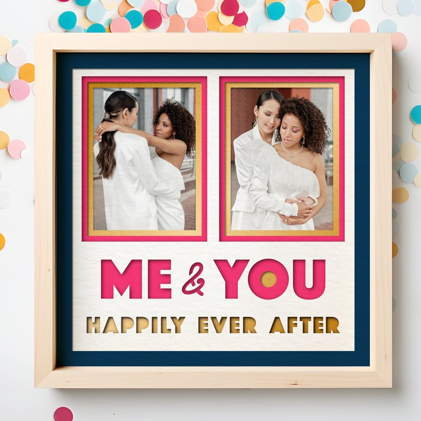Mr & Mrs Happily Ever After - 9 x 9 Inch Frame - 1, 2, 3 or 6 photos