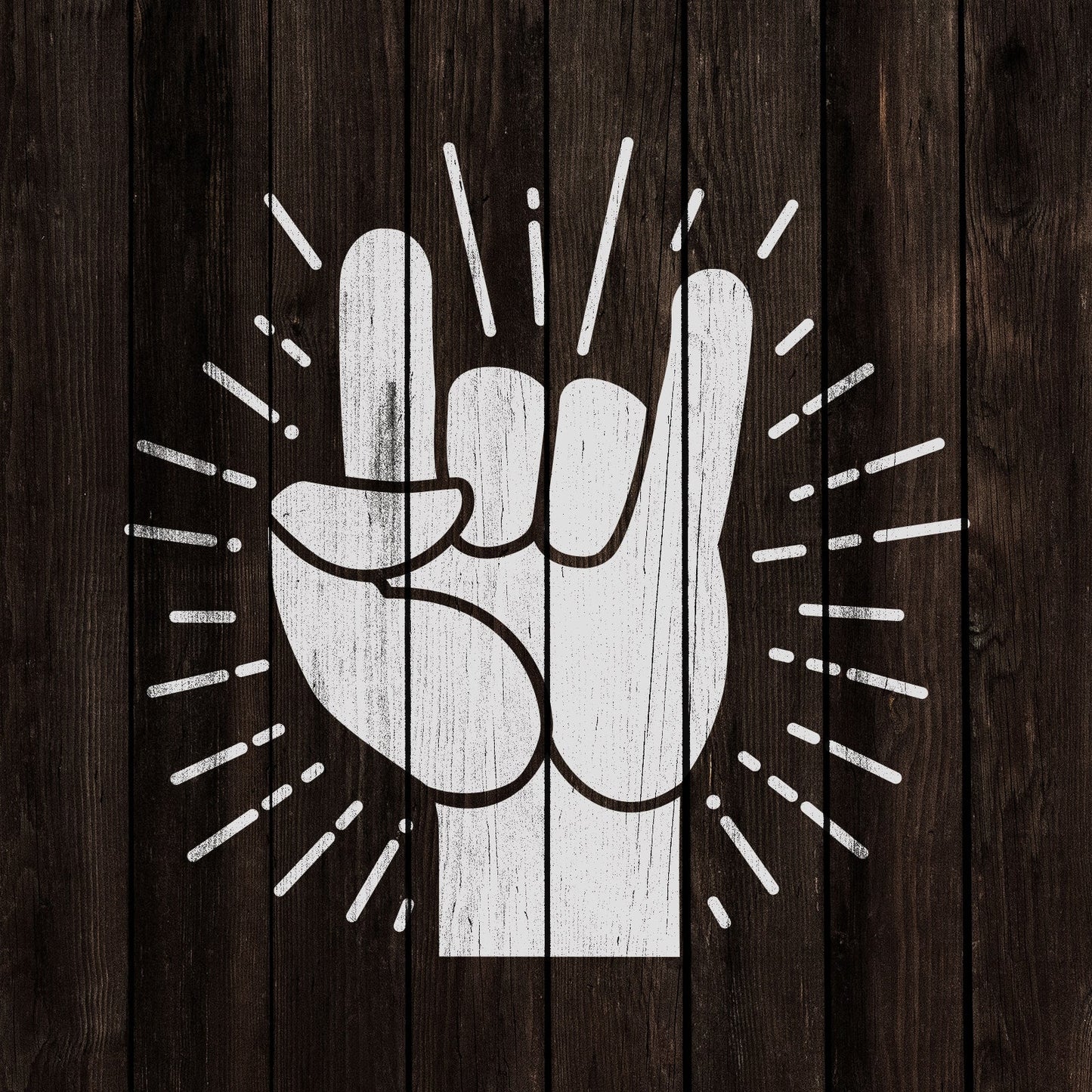 Rock Hand Stencil