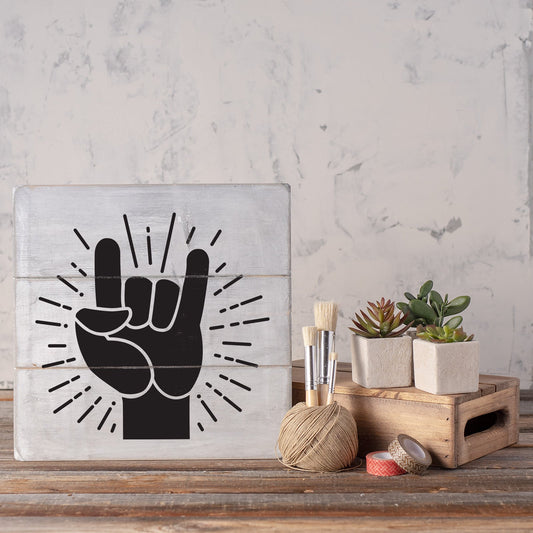 Rock Hand Stencil