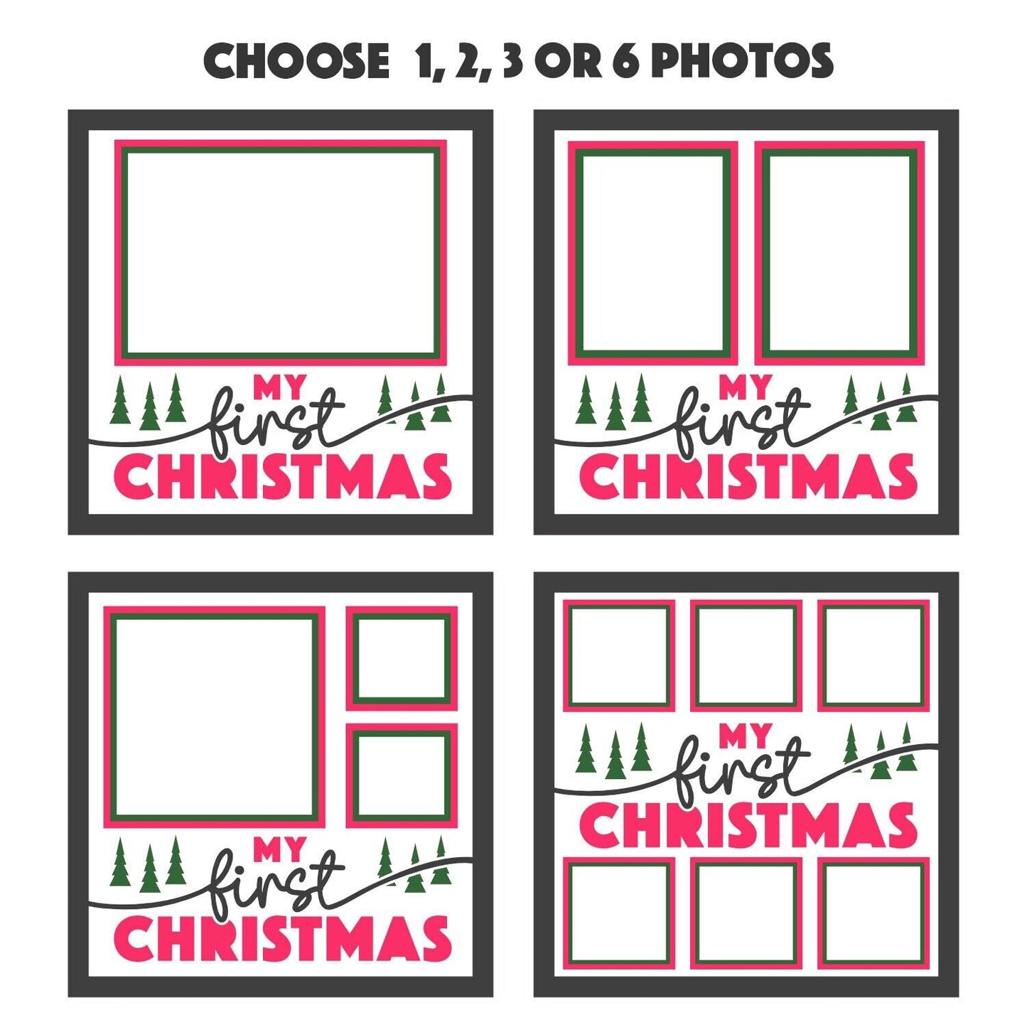 My First Christmas - 9 x 9 Inch Frame - 1, 2, 3 or 6 photos / Multi Colour