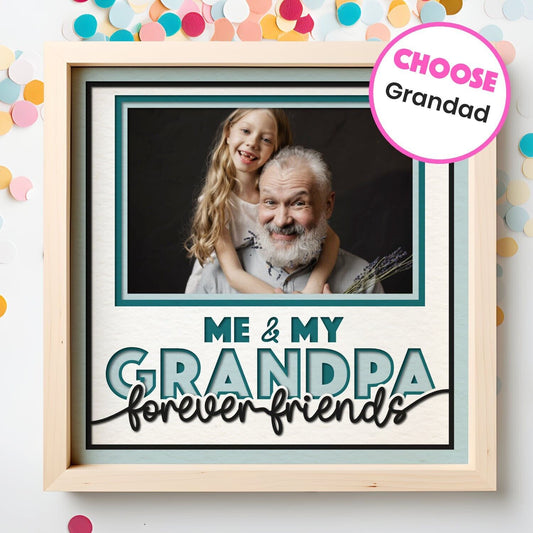 Me and My Grandpa Forever Friends - 9 x 9 Inch Frame - 1, 2, 3 or 6 photos