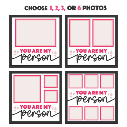 You Are My Person - 9 x 9 Inch photo Frame - 1, 2, 3 or 6 photos / Multi Colour