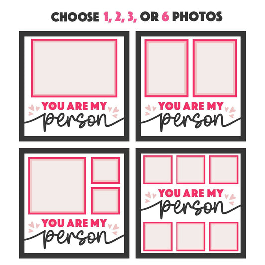 You Are My Person - 9 x 9 Inch photo Frame - 1, 2, 3 or 6 photos / Multi Colour
