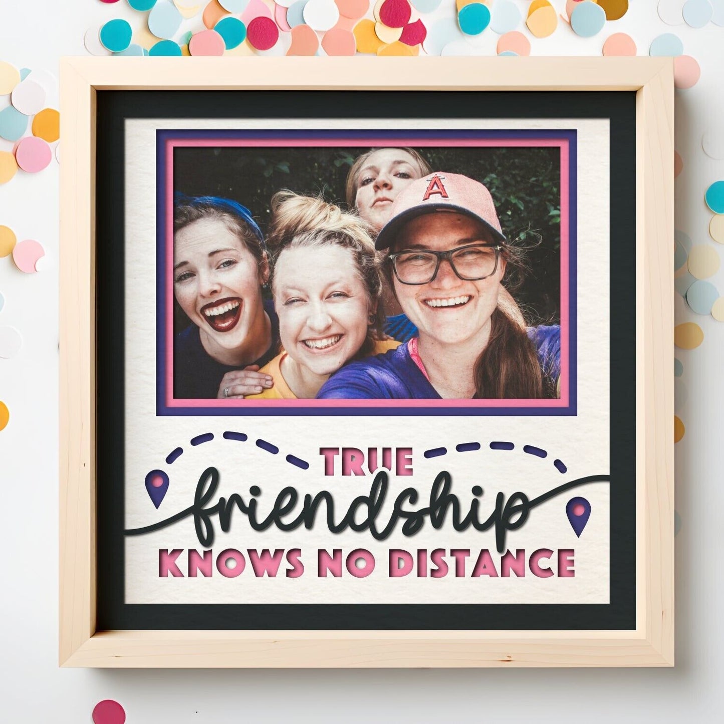 True Friendship - 9 x 9 Inch photo Frame - 1, 2, 3 or 6 photos / Multi Colour