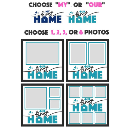 My / Our First Home - 9 x 9 Inch Frame - 1, 2, 3 or 6 photos / Multi Colour