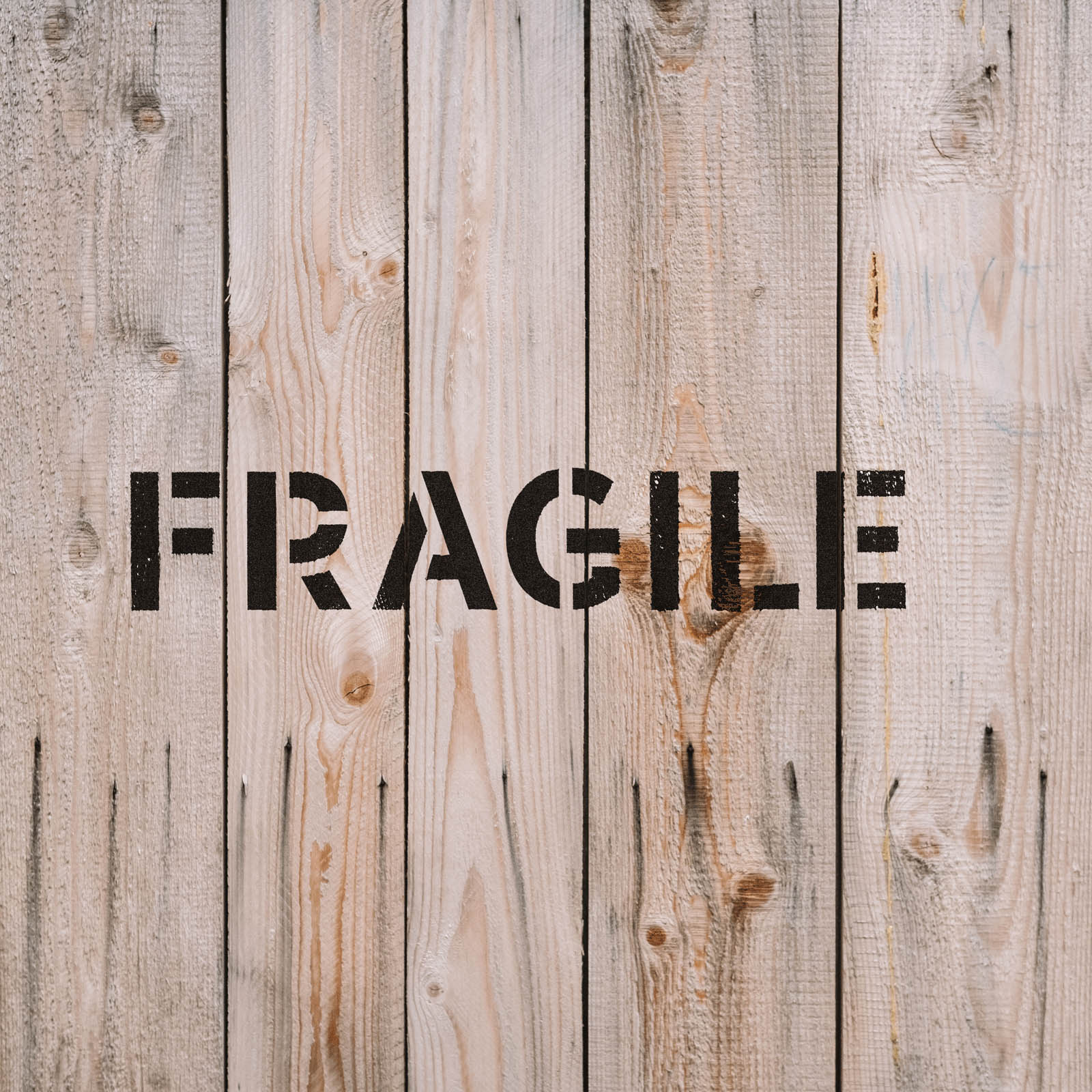 Fragile Word Stencil