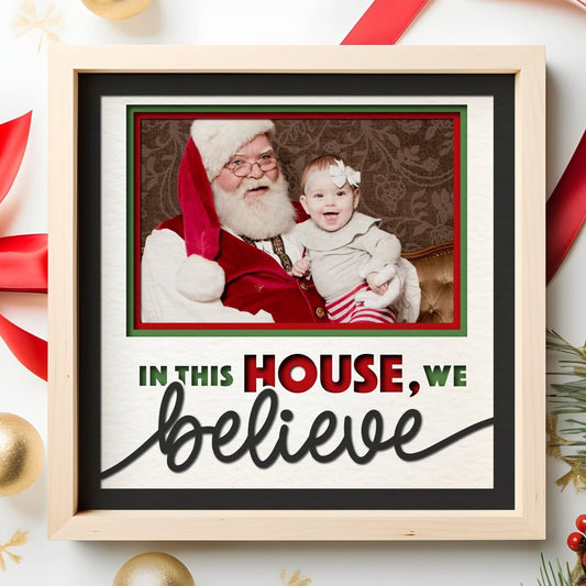 We Believe In Christmas - 9 x 9 Inch Frame - 1, 2, 3 or 6 photos / Multi Colour