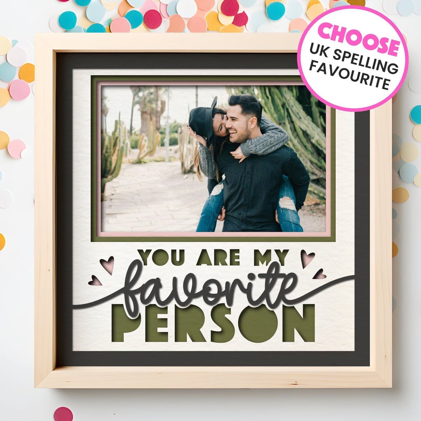 Favourite Person - 9 x 9 Inch Frame - 1, 2, 3 or 6 photos / Multi Colour