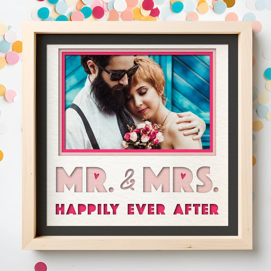 Mr & Mrs Happily Ever After - 9 x 9 Inch Frame - 1, 2, 3 or 6 photos