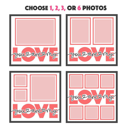 You Are My Love - 9 x 9 Inch photo Frame - 1, 2, 3 or 6 photos / Multi Colour