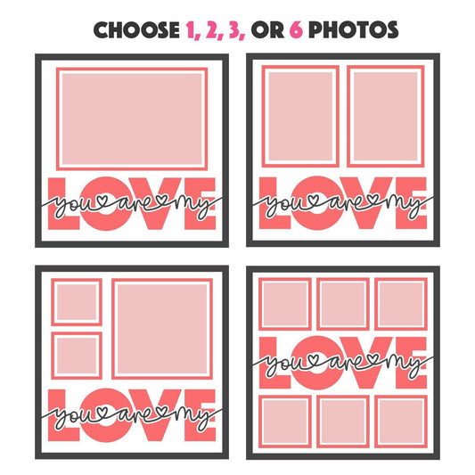 You Are My Love - 9 x 9 Inch photo Frame - 1, 2, 3 or 6 photos / Multi Colour