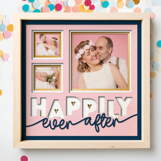 Happily Ever After - 9 x 9 Inch Frame - 1, 2, 3 or 6 photos / Multi Colour