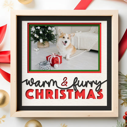 Warm & Furry Xmas - 9 x 9 Inch photo Frame - 1, 2, 3 or 6 photos / Multi Colour