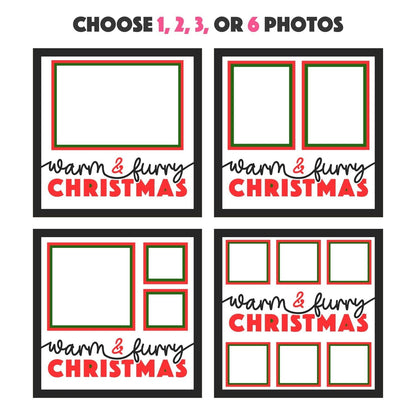 Warm & Furry Xmas - 9 x 9 Inch photo Frame - 1, 2, 3 or 6 photos / Multi Colour