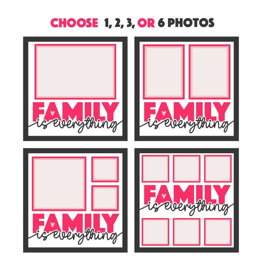 Family Is Everything - 9 x 9 Inch Frame - 1, 2, 3 or 6 photos / Multi Colour