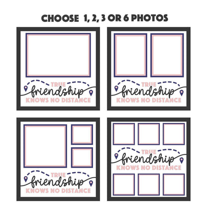 True Friendship - 9 x 9 Inch photo Frame - 1, 2, 3 or 6 photos / Multi Colour