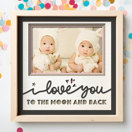 Love You To The Moon - 9 x 9 Inch Frame - 1, 2, 3 or 6 photos / Multi Colour
