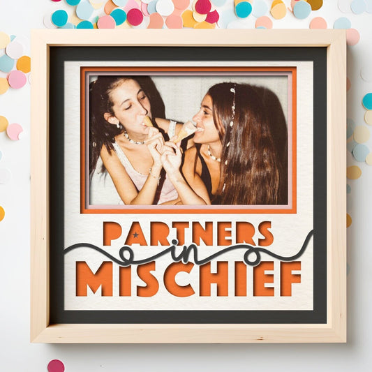 Partners In Mischief - 9 x 9 Inch Frame - 1, 2, 3 or 6 photos / Multi Colour