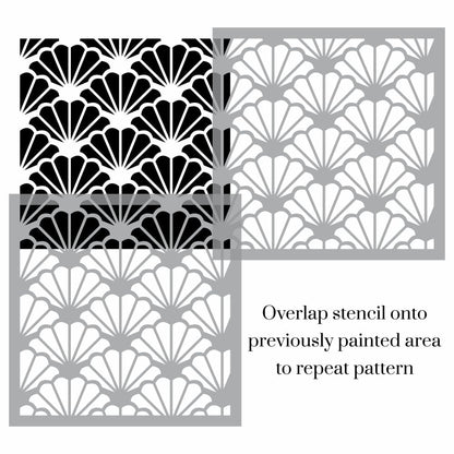 Scallop Deco Allover Stencil