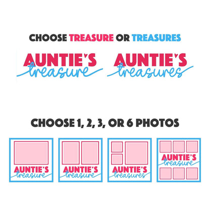 Aunties Treasures - 9 x 9 Inch photo Frame - 1, 2, 3 or 6 photos / Multi Colour
