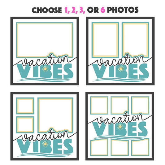 Vacation Vibes - 9 x 9 Inch photo Frame - 1, 2, 3 or 6 photos / Multi Colour