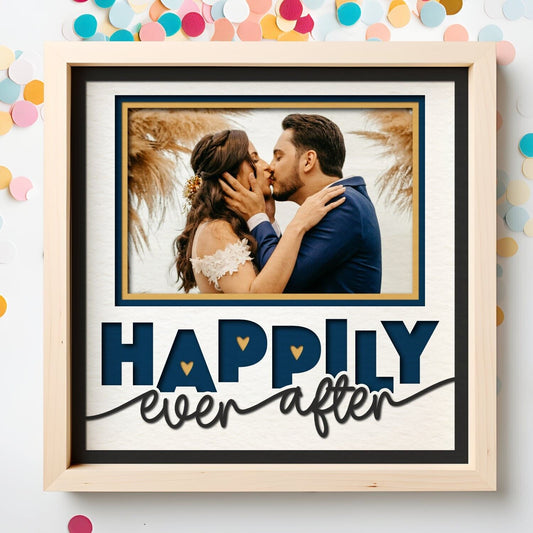 Happily Ever After - 9 x 9 Inch Frame - 1, 2, 3 or 6 photos / Multi Colour