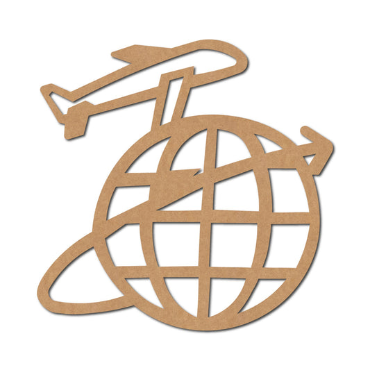 Aeroplane Flying Around Earth Pre Marked Shape 1