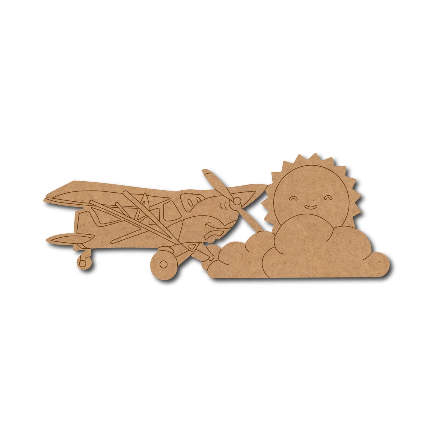 Aeroplane Sun Clouds Nameplate Shape 1