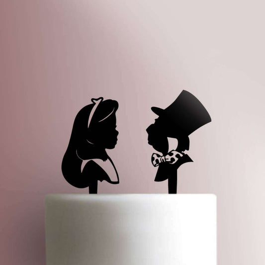 Alice in Wonderland ? Alice and Mad Hatter - Acrylic Cake Topper